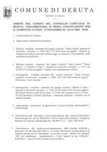 Ordine del Giorno Consiglio Comunale 12 Novembre 2018
